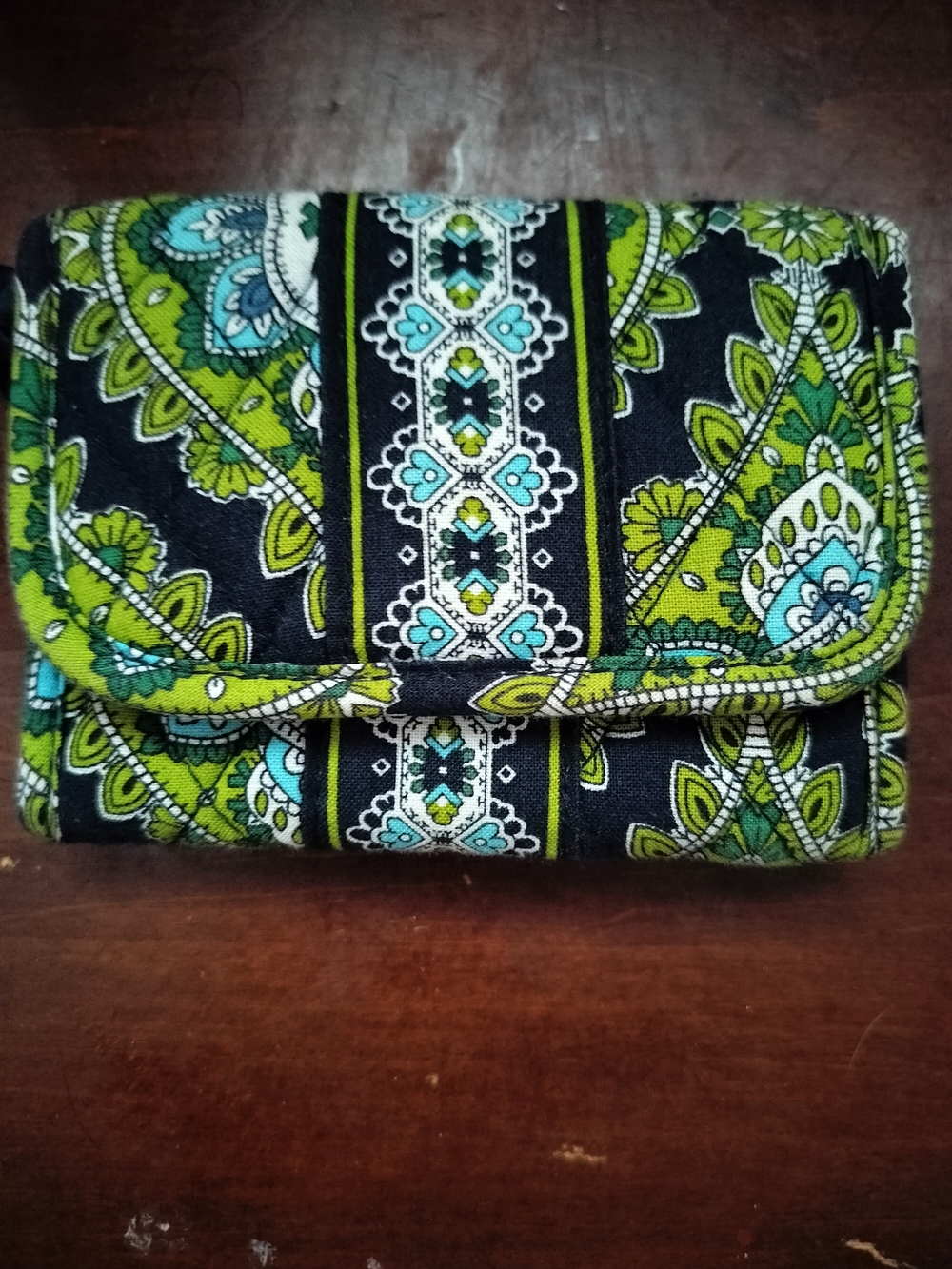 Green Paisley Cotton Wallet - Unbranded